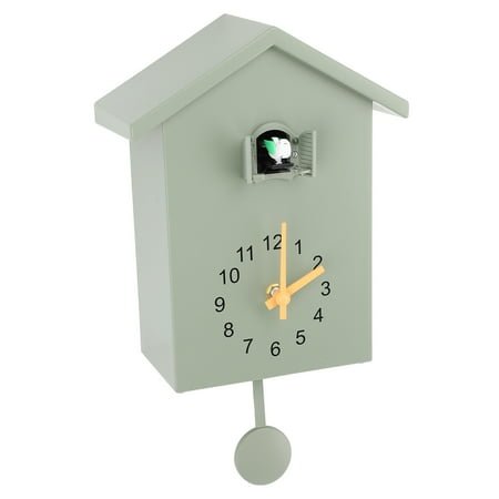Bird Wall Clock Bird Voice Call Bird House Pendulum Wall Hanging Clock for Office Bedroom Living Room