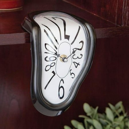 Bits and Pieces Melting Time Warp Clock 7 Surreal Salvador Dali-Inspired Tabletop Clock, Whimsical, Eye-Catching Accent