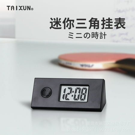 Blck Mini Small Car Desk Digital Clock Watch Gauges Mini Digital LCD Screen Travel Hanging Clock Electronic Home Clocks Office Library