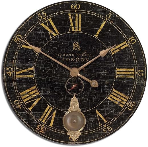 Bond Street 30"" Black Wall Clock Wall Clocks