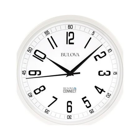 Bulova Accuracy Connect Wall Clock C5002, 12.5, White