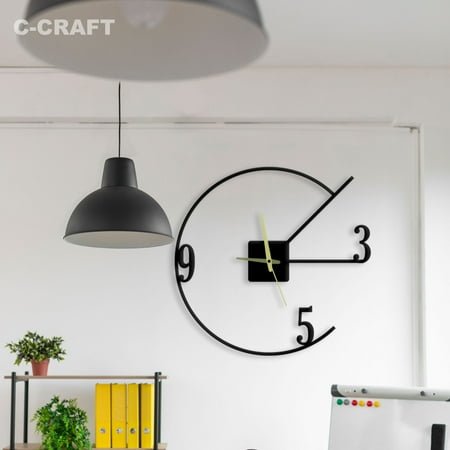 C-CRAFT Minimalist Latin Numbers Modern Wall Clock Silent 14 Inch for Living Room Wall Decor