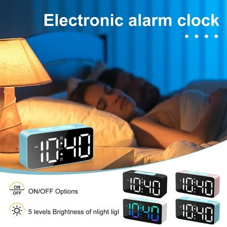Cadmos Loud Alarm Clock for Heavy Sleepers Adults,Digital Clock with 7 Color NightLight,Adjustable Volume,USB Charger,Small Clocks for Bedrooms Bedside,ok to Wake for Kids,Teens