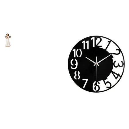 CarpNettore Angel Resin Figurine Angel Statue Figurine Wall Clock Acrylic Wall Clock Silent Modern Office Decor Resin And Acrylic Material Suitable for Shelf Home