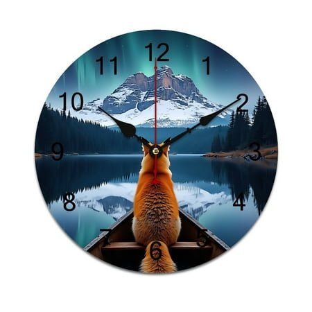 Cartoon Colorful Fox Bedroom Wall Clock Large Modern Kitchen Dinning Round Living Room Watch Home Decor