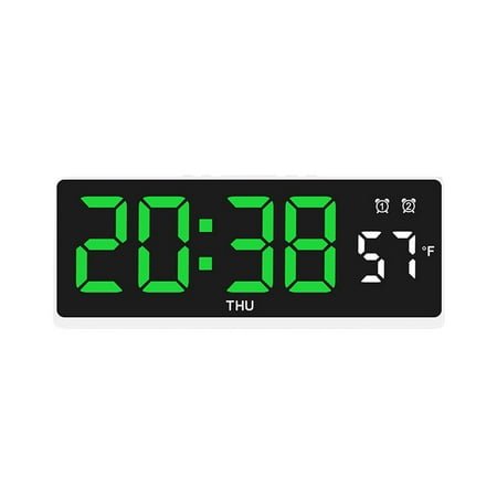 CASAFUN Digital Clock, Digital Wall Clock for Living Room Decor, Desk Alarm Clock for Bedroom, Large Wall Clock with Remote Control, Three Tiers of Brightness LED Clock with Date Temperature Week