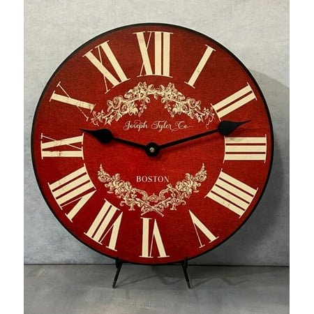 Charmant Red Wall Clock | Ultra Quiet Quartz Mechanism | Hand Made in USA Beautiful Crisp Lasting Color | Comes in 8 Sizes | 18-Inch