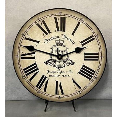 Chateau Thierry Parchment Wall Clock | Ultra Quiet Quartz Mechanism | Hand Made in USA Beautiful Crisp Lasting Color | Comes in 8 Sizes | 10-Inch