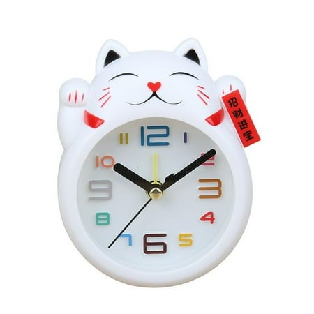 Chinese Lucky for Cat Clock Feng Shui Figure Clock in Colourful Box Kids Alarm Clock