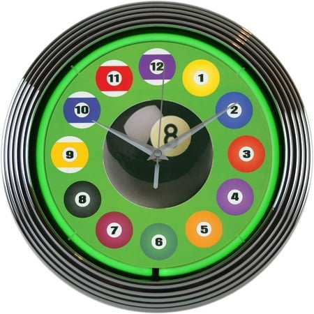 CHSP 8BLDBG Billiard Ball Green Neon Clock