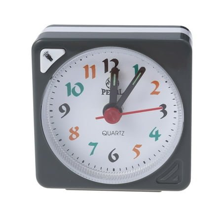 CIMAXIC Small Desk Clock Travel Alarm Clocks Square Design for General Users 1Set