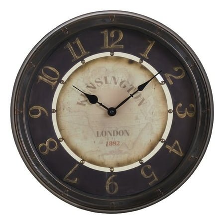Clocks - 16 Round - Wall Clock - Antique Brown - Transitional