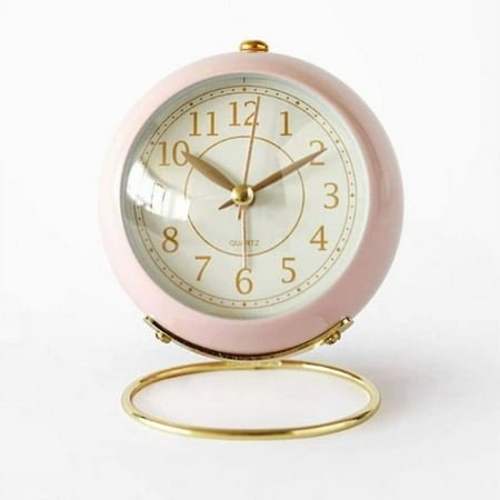 Clock, Small Silent Table Clock Classic Retro Alarm Clock White