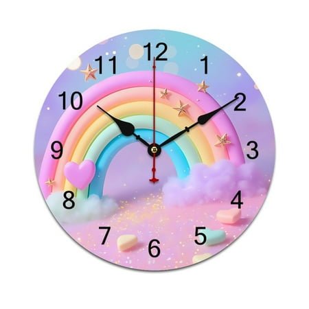 Colorful Rainbow Clouds Bedroom Wall Clock Large Modern Kitchen Dinning Round Living Room Watch Home Decor
