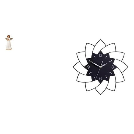 CoudarTitie Angel Resin Figurine Angel Statue Figurine Home Decor Indoor Shelf Large Wall Clock Acrylic Wall Clock Silent Non Ticking Resin Acrylic Material Suita