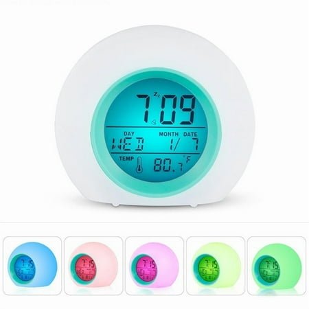 Creative Round Alarm Clock Home Decoration Bedroom Desktop Digital Clock