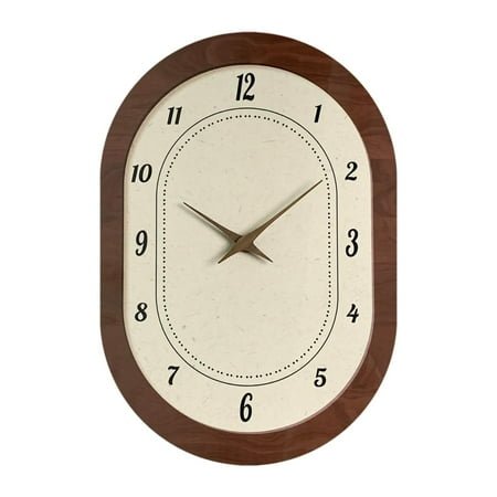 CUTICATE Elegant Wall Clock Decorative Clock Friend Gifts Home Decor Silent 40cm/15.75inch for Office Home Bedroom Kitchen Dining Room Oval