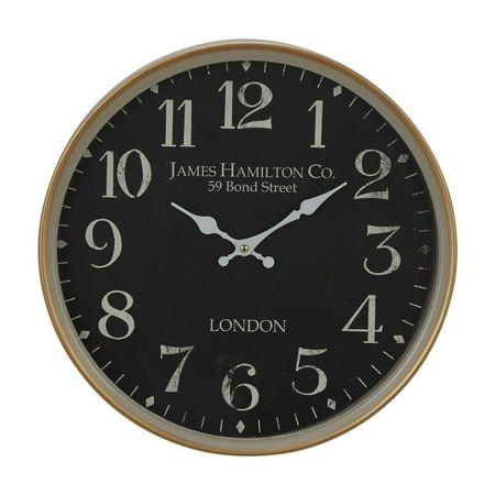 DecMode 16 Black Metal Wall Clock