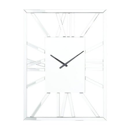 DecMode 2 x 32 Silver Glass Wall Clock