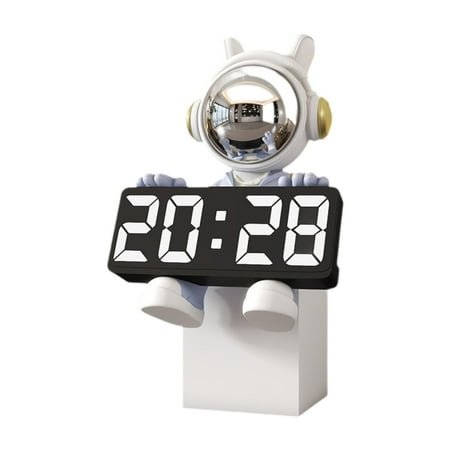 deevoka Digital Clock Astronaut Timepiece for Organizer Dresser Bathroom light blue