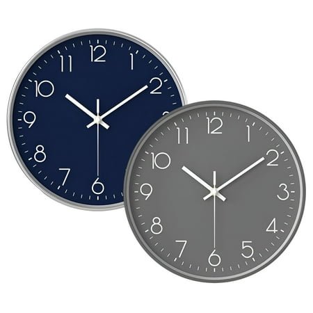 DESIGNICE 2Pcs Wall Clock,Simple Time Modern Wall Clock,Elegant Design Bathroom Clock,Combination Style3,14In