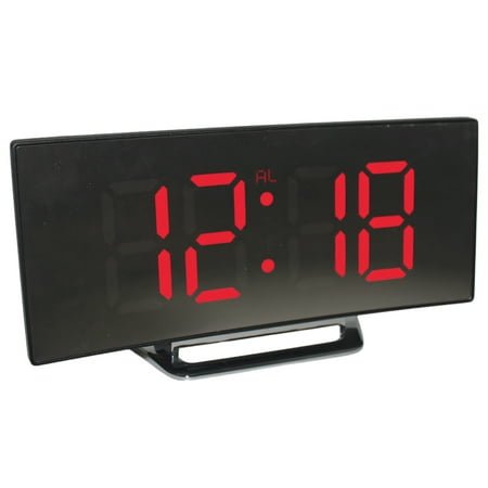 DESIGNICE Alarm Clock Quiet Operation No Noise Digital Clock Large Screen Led Display Large Digital Wall Clock Red