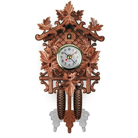 DESIGNICE Clocks for Living Room Nordic Wall Clocks for Living Room Retro Woody Cuckoo Clocks for Wall