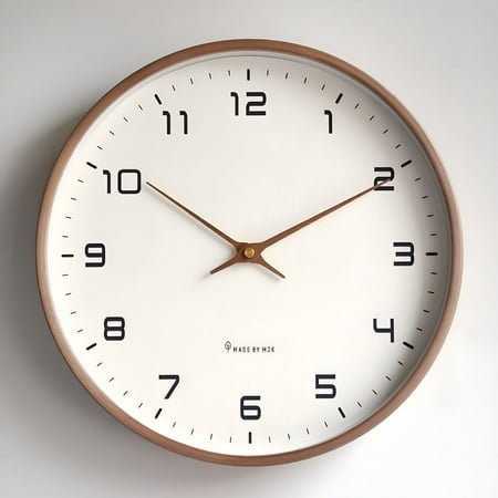 DESIGNICE Nordic Solid Wood Simplicity Wall Clock Living Room Home Decorate Clock Mute Clock Japanese Style Fashion Modern Light Luxury Creative Clock