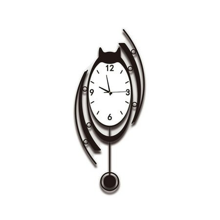 Designice Wall Clock,3D Large Decorative Acrylic Modern Black Silent Clock for Living Room,25x59cm,Stylish Home Decor