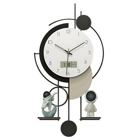 DESIGNICE Wall Clock,Elegant Display Modern Wall Clock,Minimalist Style Bathroom Clock,Style2,100*50*35Cm