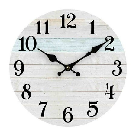 DESIGNICE Wall Clock,Minimalist Silent Sweep Small Wall Clock,Wood Grain Design Metal Hands Wall Clocks Battery Operated,Style1