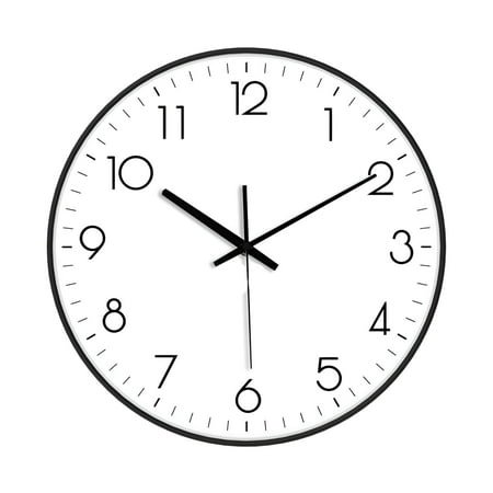 DESIGNICE Wall Clock,Minimalist Time Display Modern Wall Clock,Seamless Silent Sweep Bathroom Clock,Style1,12In