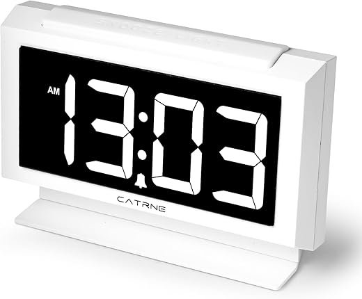 Digital Alarm Clock for Bedroom,with 5.3 Large LED Time Display,0-100% Dimmable Display, USB Charging Port, Adjustable Volume,Snooze,12/24Hr, Power-Off Memory,Compact for Bedside