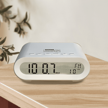Digital Alarm Clock with FM Radio, USB Charging, Snooze & Night Light – Dual Alarm Sounds, 12/24H, Temperature & Date Display