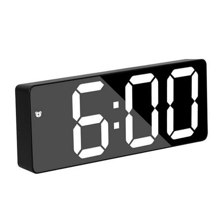Digital Clock with LED Screen,Alarm Clock Large Display,Battery Plug-in Dual Purpose Bedside Clock Snooze, Dimmable, Temperature, Date, 12/24hr,Bedroom Office Clock