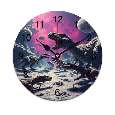 Dinosaurs Space Landscape Clocks Wall Home Decoration Teen Room Bedroom Living Room Decor Wall Clock