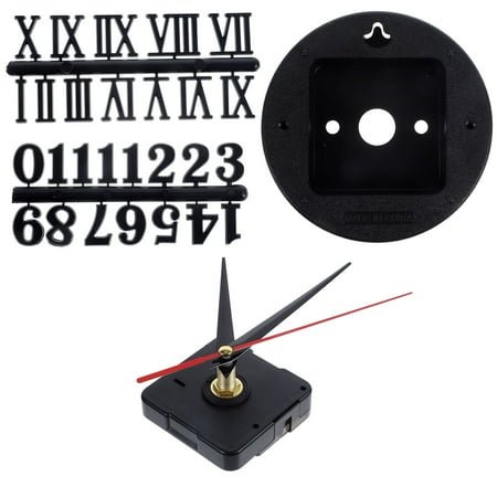 DIY Wall Clock Kit with Battery Operated Clock Mechanism and Black Plastic Numbers for Crafts