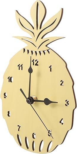 DOITOOL Nordic Silent Wall Clock Large Pineapple Decor Modern Office Wall Decor