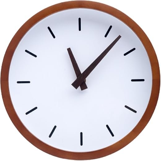 Driini Modern Mid Century Wood Analog Wall Clock - Battery Operated with Silent Sweep Movement - Large, Oversized Wooden Clocks for Bedrooms, Bathroom, Kitchen, Living Room, or Office (16")
