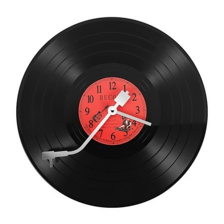 European Retro Nostalgic Ultra-Quiet Clock Vinyl Record Personality Wall Cafe Bar Decorative