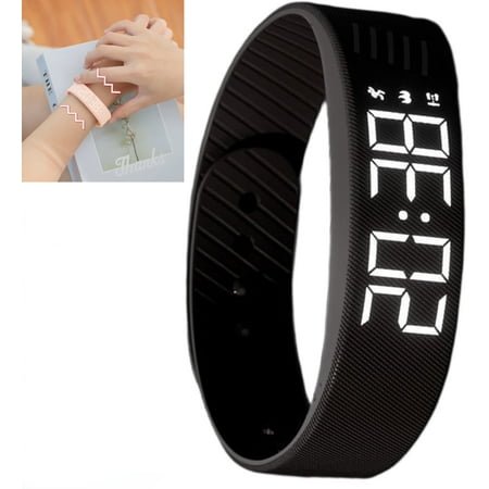 Fitsleeps Alarm Clock Watch - Fitsleeps Alarm Bracelet for Heavy Sleepers & Kids, Snooze, Waterproof Vibrating Smart Watch, Wrist Alarm Clock for Men and Women (Black)