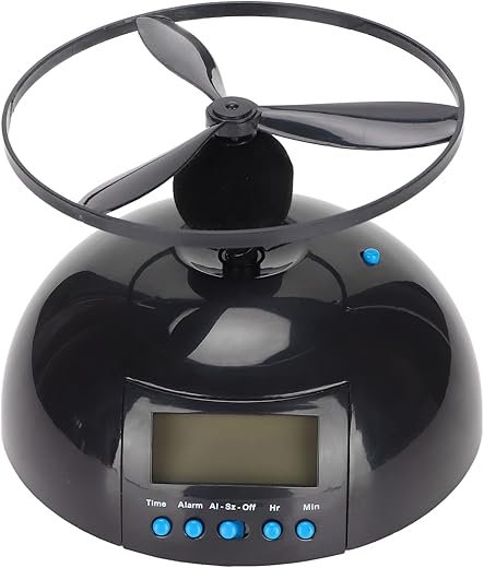 Flying Alarm Clock with Helicopter Propeller โ Moving Alarm Clock on Wheels for Heavy Sleepers, Digital LED Run Away Gadget Clock, Creative Gift for Bedroom & Office Use