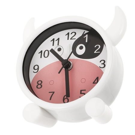 FRCOLOR Cartoon Cow Silent Alarm Clock for Time Display Battery Powered bedside table plastic Multi