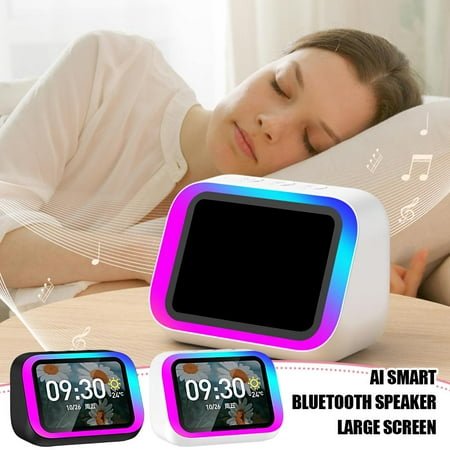 FurNest Ai Smart Alarm Clock with Wireless Bluetooth 5.4 Speaker & Dynamic RGB Light,Hi-fi Stereo Sound,Hd Large Screen Display, Time&Weather Display, Hand-Free Calls, Charging Bedside Digital