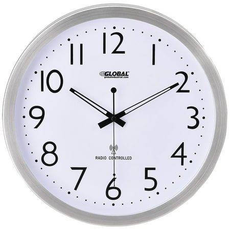 Global Industrial Atomic Wall Clock 14 Stainless Steel