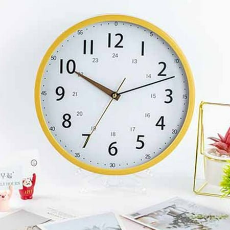 GOOHOCHY Silent Non-Ticking Round Wall Clock in White, Modern Design for Living Room and Bedroom Decoration