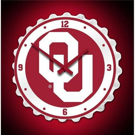 Grimm Industries OK-540-02 Team Spirit Bottle Cap Wall Clock - OK Primary Logo, Red, Crimson & Cream