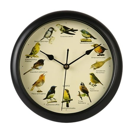 Grishay Birdsong Timepiece, Bird Clock That Sings on Hour, Musical Wall Clock, Vintage Birds Clock, Clock with Bird Decor, Bird House Wall Clock for Home Office