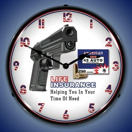 Gun Insurance Wall Clock, Lighted