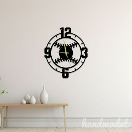Handmadetneonsign Baseball Wall Clock Unique, Baseball Round Wall Clock, Text Oversize Wall Clock 61048